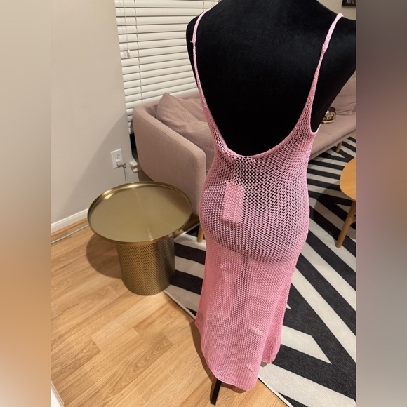 DODO BAR OR Metallic Pink Crocheted Corin Midi Dress Size IT40 US4 NWT - Picture 4 of 9